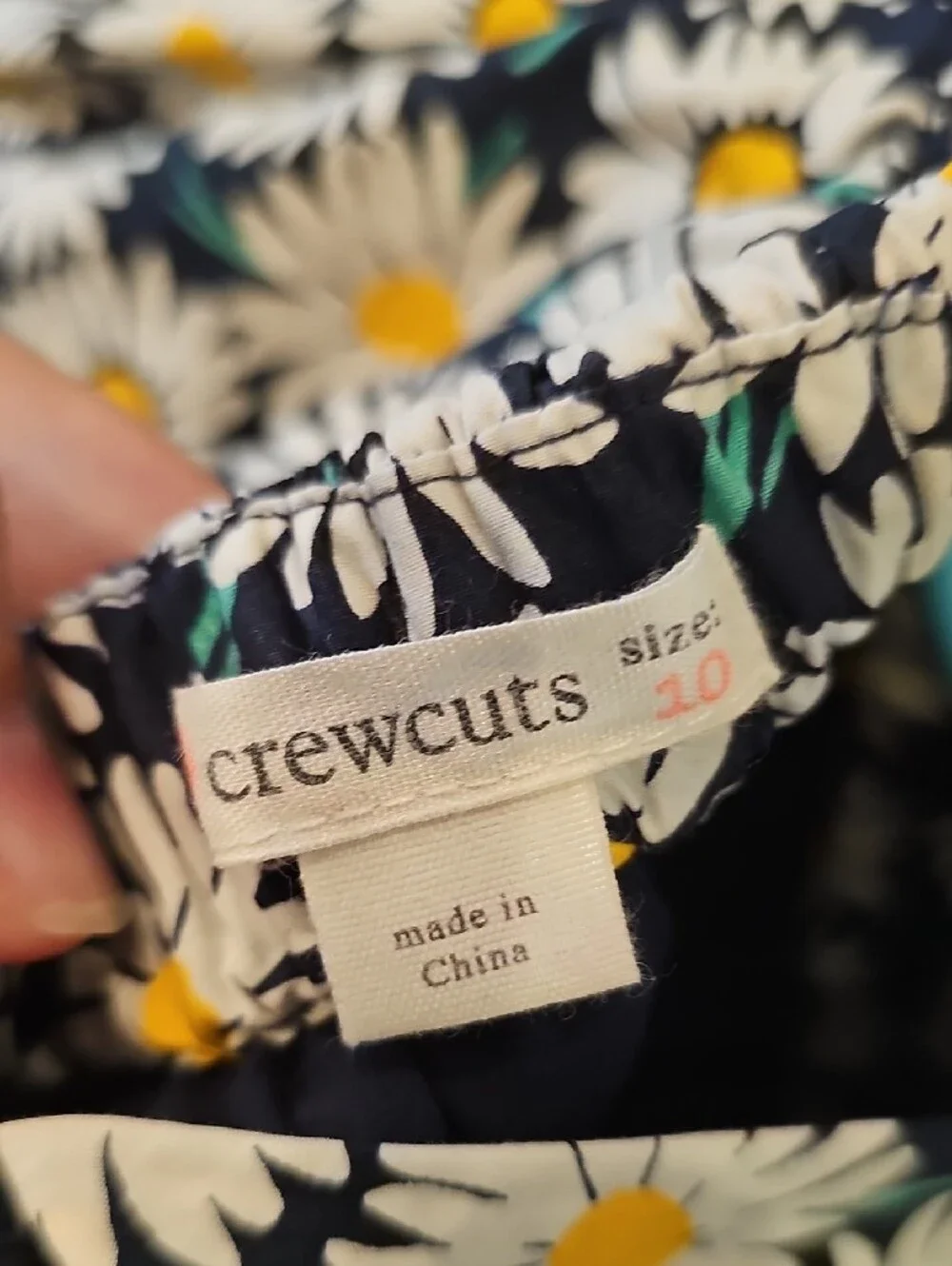 J Crew Crewcuts Navy Daisy-Print Elastic-Waist Casual Dress Girls 10